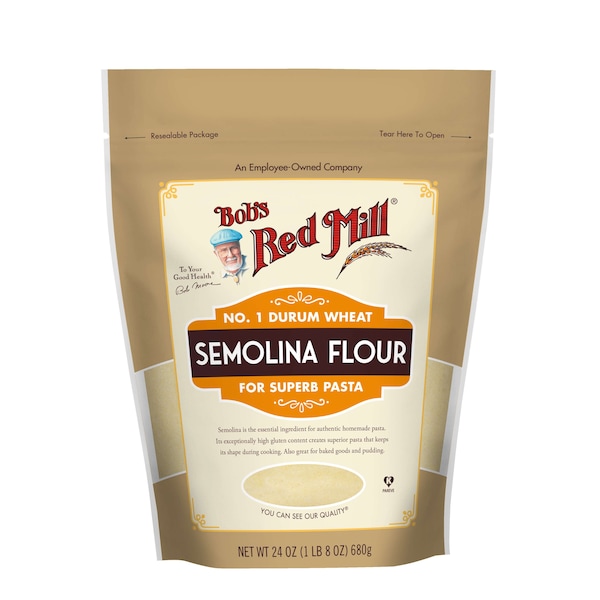 Bob's Red Mill Semolina Flour 24 Oz. Resealable Pouches, PK4